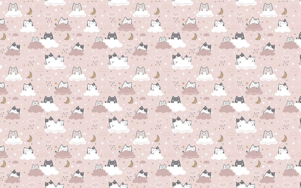 Motif de chats sur fond rose Motif de chats sur fond rose