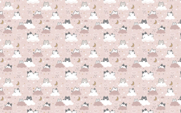 Motif de chats sur fond rose Motif de chats sur fond rose