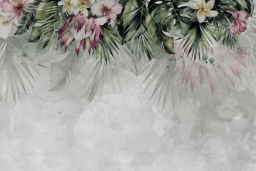 Peinture de fleurs et de feuilles