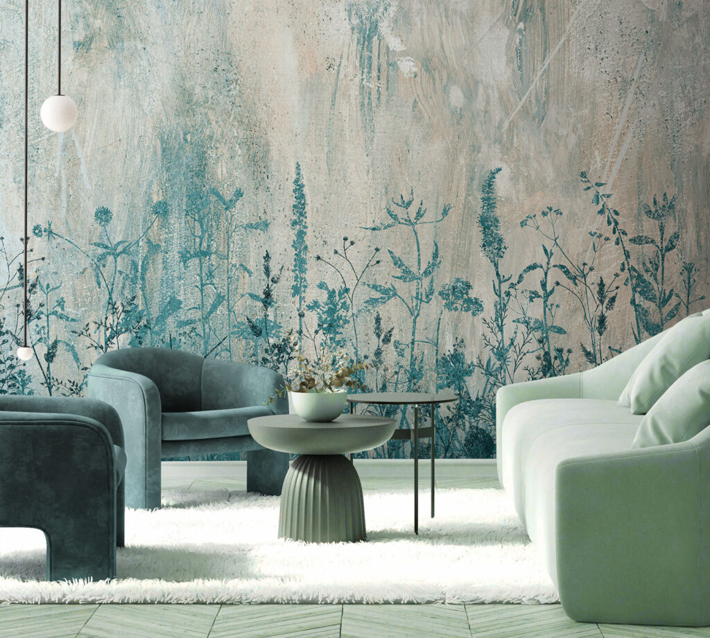 Botanical silhouettes in serene hues