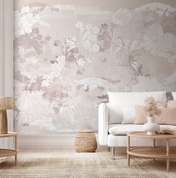 Motif floral blanc et gris Motif floral blanc et gris