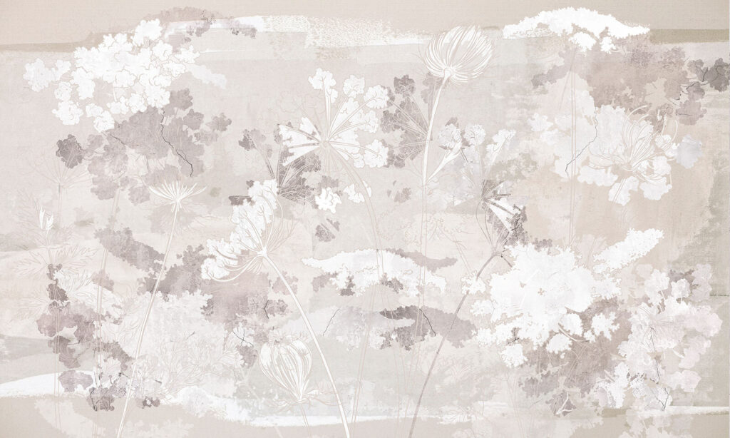 Motif floral blanc et gris Motif floral blanc et gris