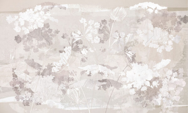 Motif floral blanc et gris Motif floral blanc et gris