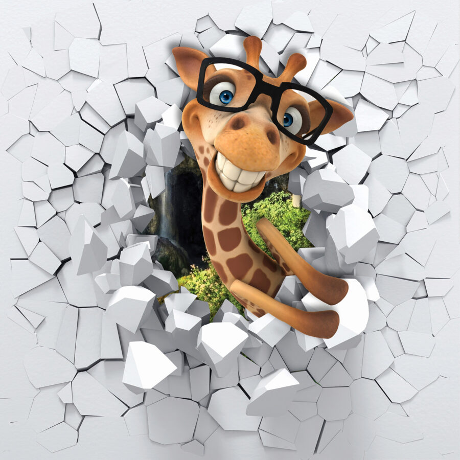 Girafe en lunettes