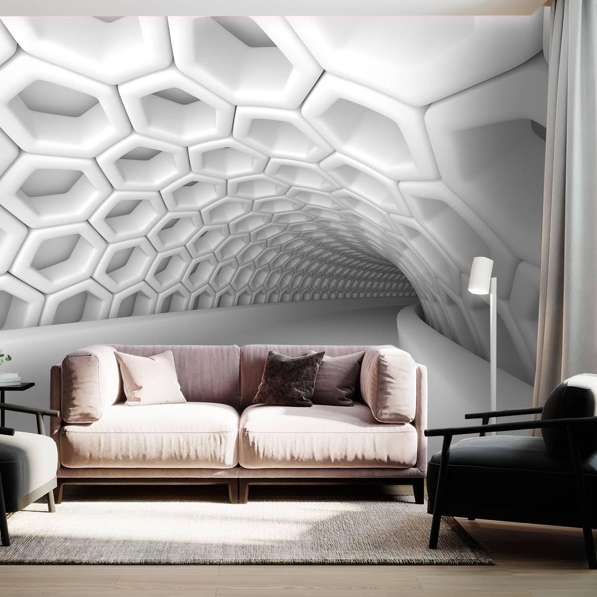 u93596pig1m - Tunnel blanc avec hexagones - tegory