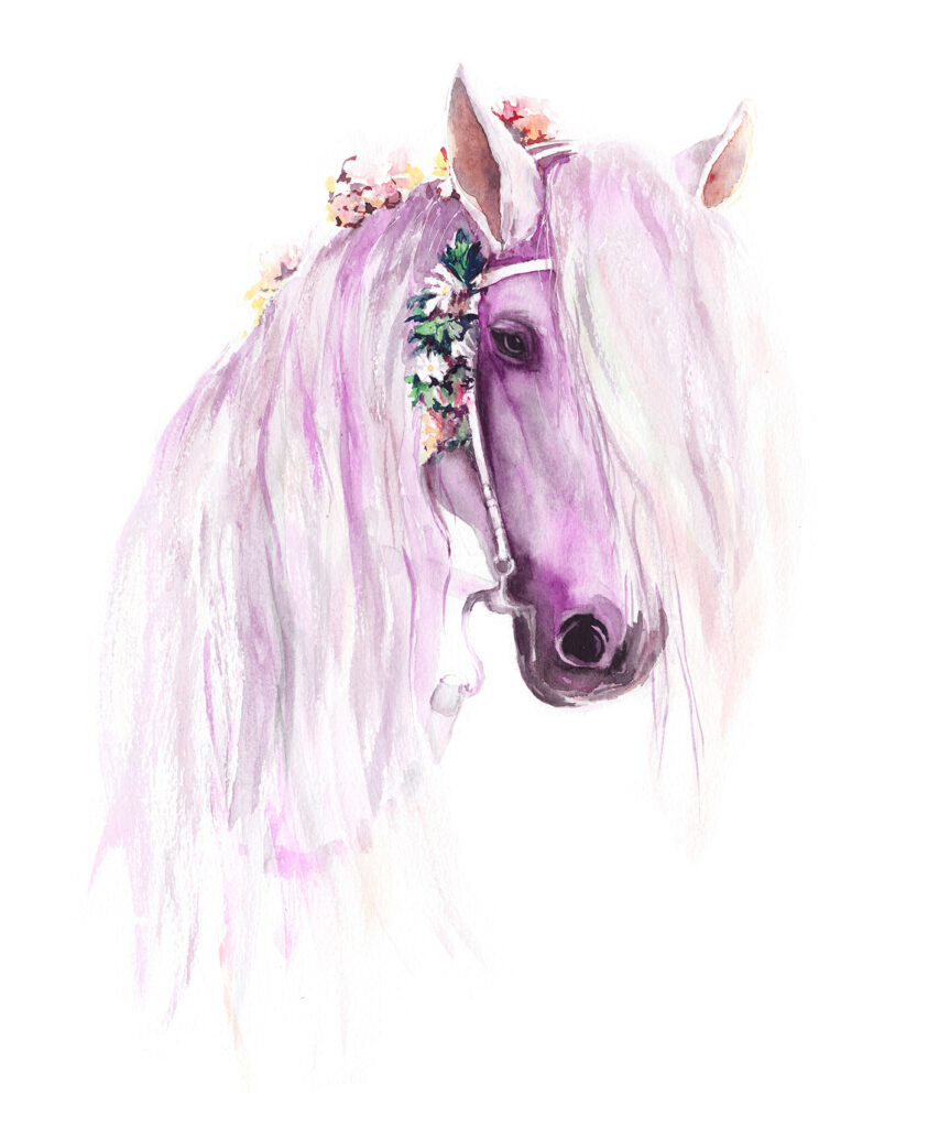 Une aquarelle d'un cheval Une aquarelle d'un cheval