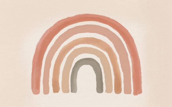 Arc-en-ciel peint en rose et gris Arc-en-ciel peint en rose et gris
