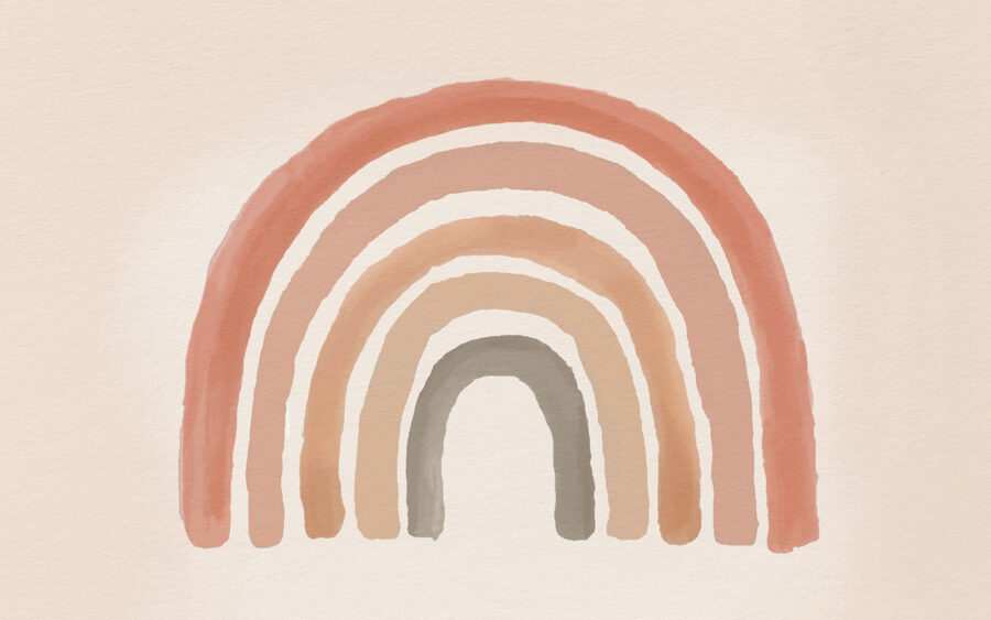 Arc-en-ciel peint en rose et gris Arc-en-ciel peint en rose et gris