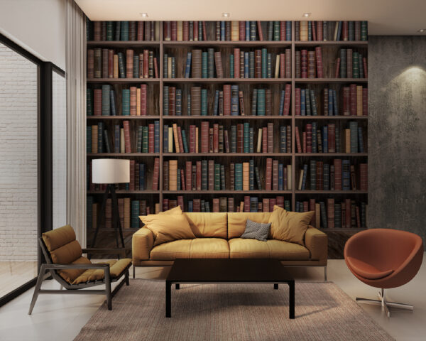 Grande étagère avec de nombreux livres Grande étagère avec de nombreux livres