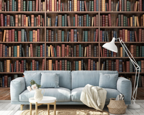 Grande étagère avec de nombreux livres Grande étagère avec de nombreux livres
