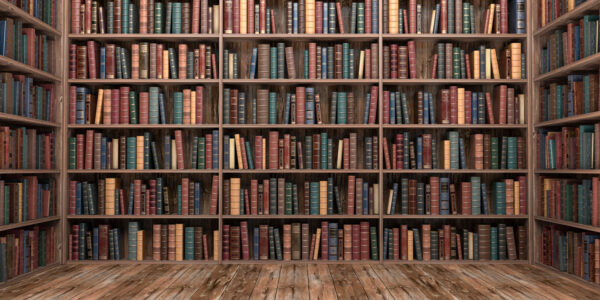 Grande étagère avec de nombreux livres Grande étagère avec de nombreux livres