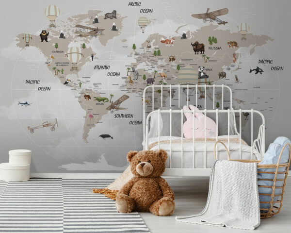 Carte du monde avec animaux u93386pir163 600x480 - Carte du monde avec animaux - tegory