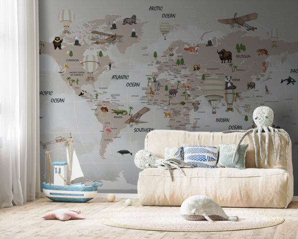 Carte du monde avec animaux u93386pir149 600x480 - Carte du monde avec animaux - tegory