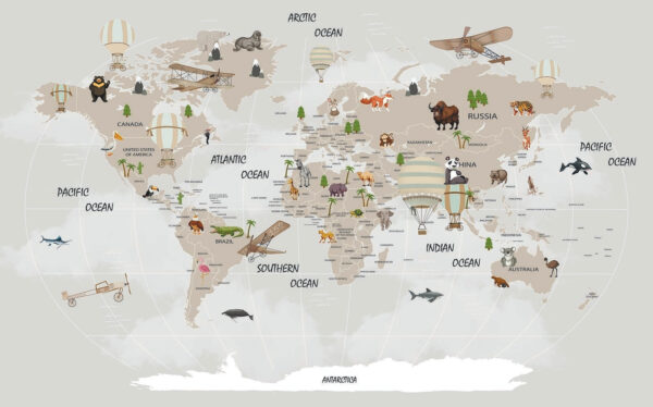 Carte du monde avec animaux u93386p 600x374 - Carte du monde avec animaux - tegory