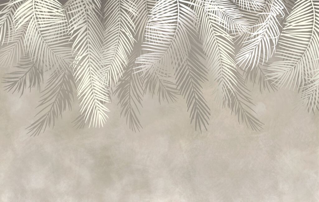 Feuilles blanches sur fond gris Feuilles blanches sur fond gris