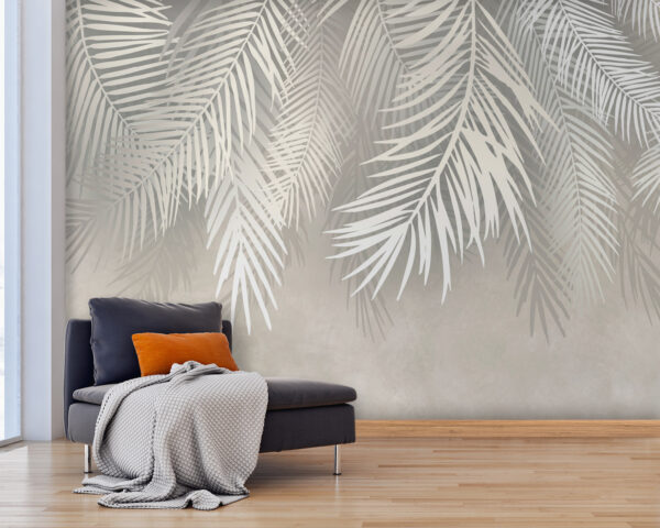 Feuilles blanches sur fond gris Feuilles blanches sur fond gris
