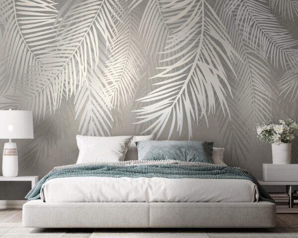 Feuilles blanches sur fond gris Feuilles blanches sur fond gris