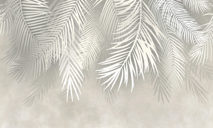 Feuilles blanches sur fond gris Feuilles blanches sur fond gris