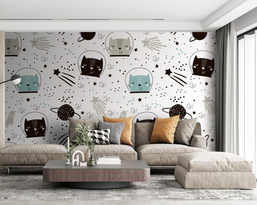 Motif de chats dans l'espace Motif de chats dans l'espace