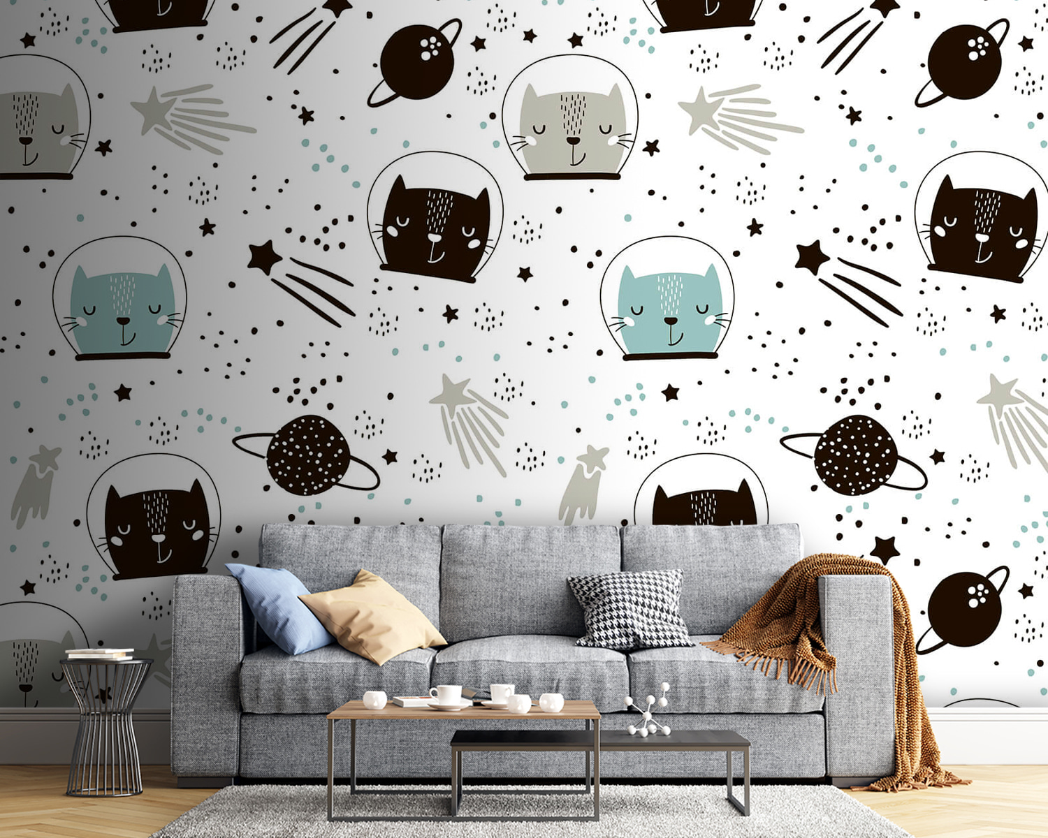 Motif de chats dans l'espace u85422pig54m - Motif de chats dans l'espace - tegory