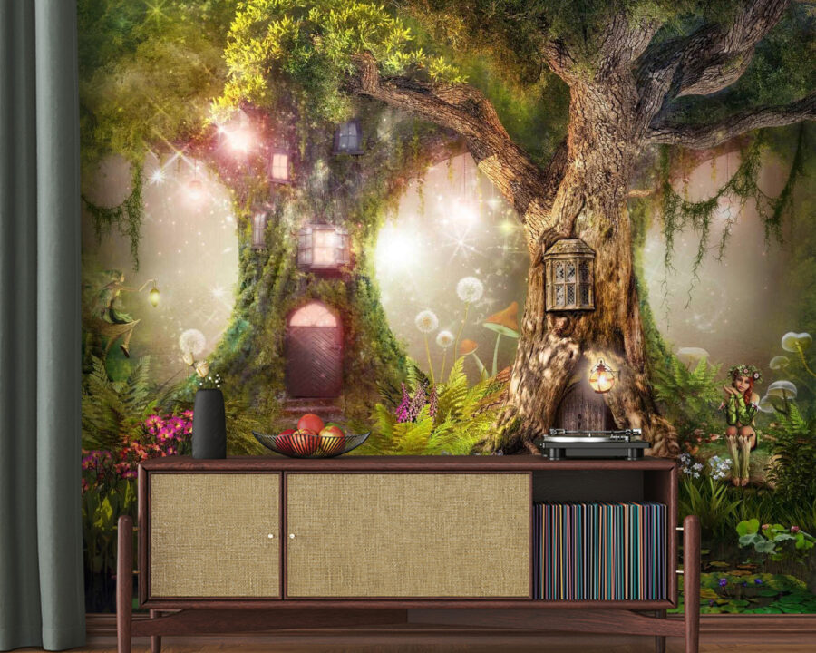 Une maison de fées dans un arbre