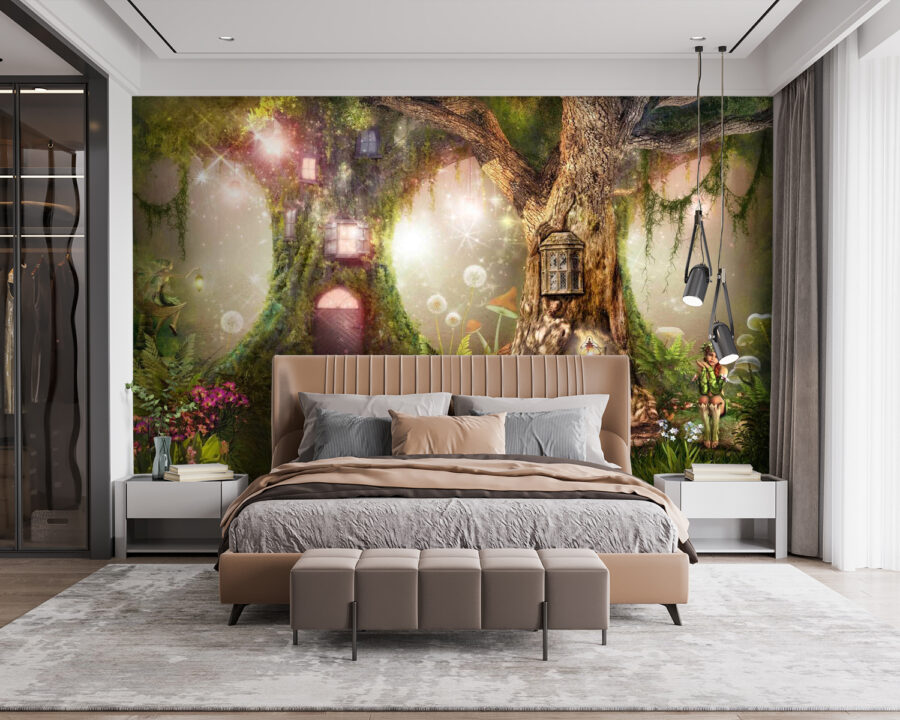 Une maison de fées dans un arbre