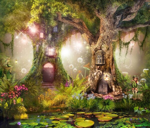 Une maison de fées dans un arbre Une maison de fées dans un arbre