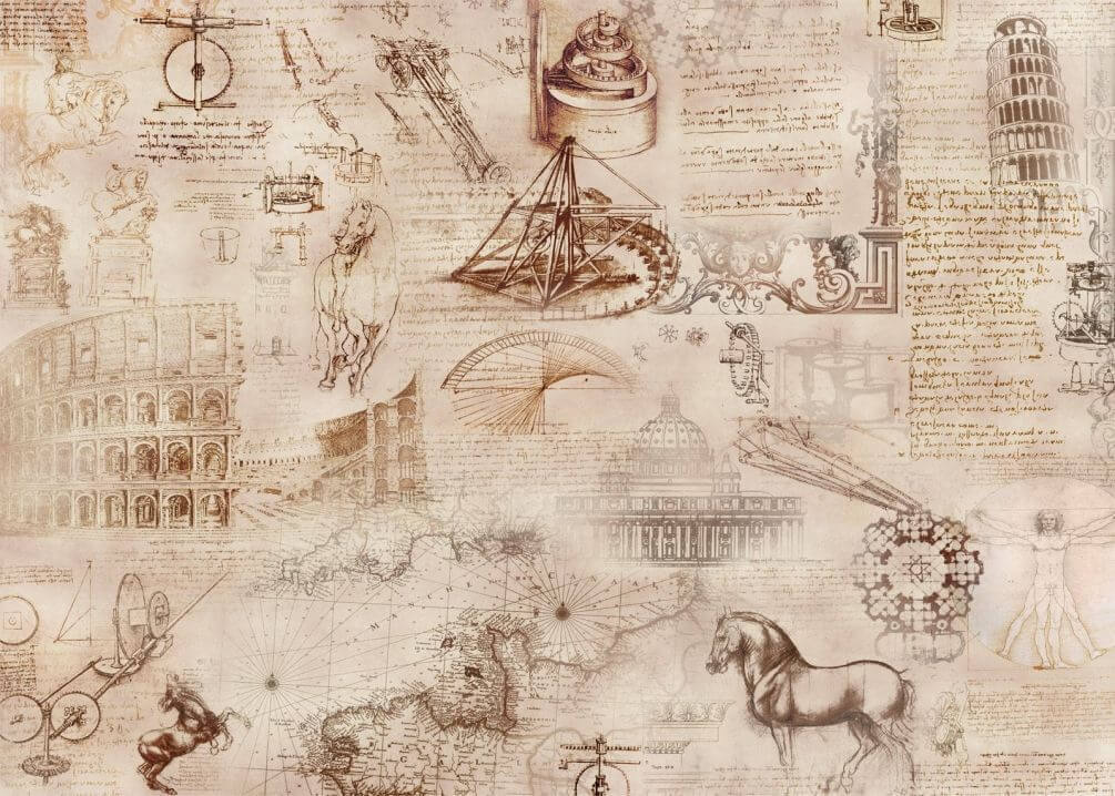 Collage d'illustrations et de croquis historiques Collage d'illustrations et de croquis historiques