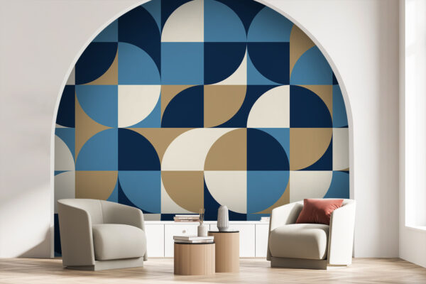 Motif géométrique bleu et blanc Motif géométrique bleu et blanc