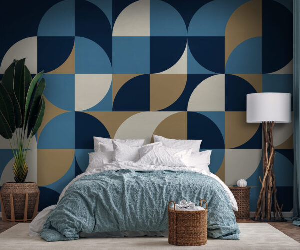 Motif géométrique bleu et blanc Motif géométrique bleu et blanc