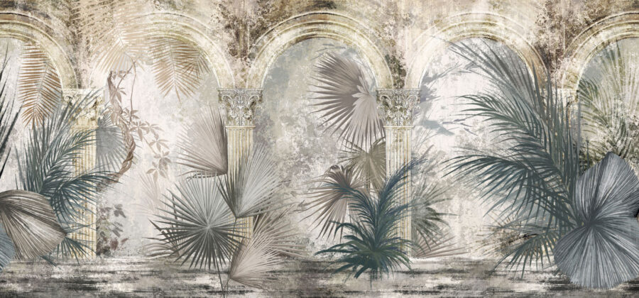 Peinture de palmiers et de colonnes