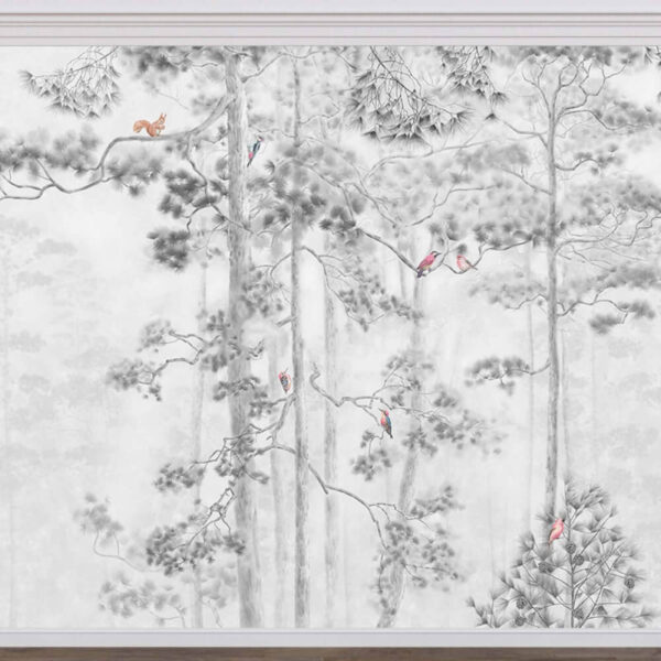 Groupe d'oiseaux sur des arbres Groupe d'oiseaux sur des arbres