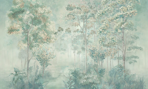 Papier peint avec des arbres et des plantes Papier peint avec des arbres et des plantes