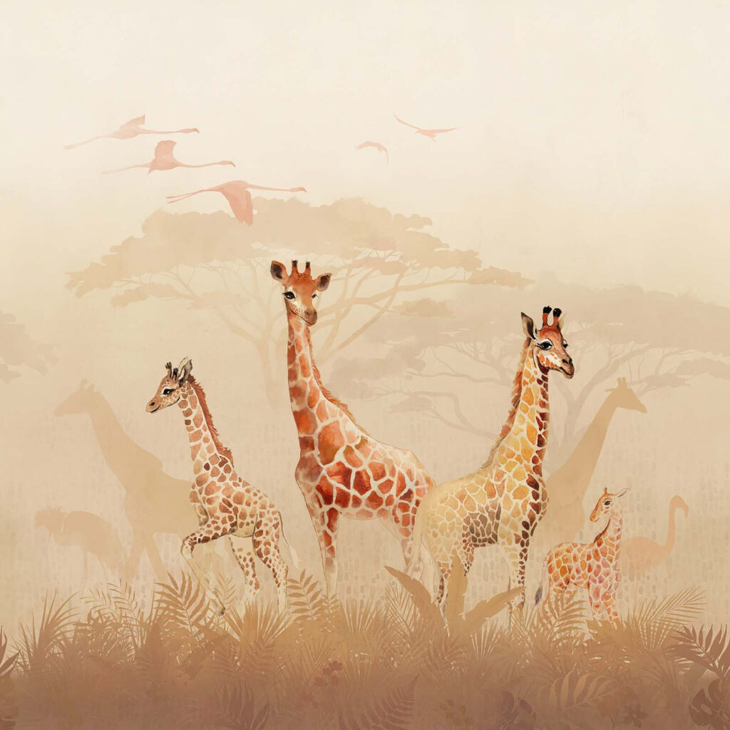 Groupe de girafes dans un champ Groupe de girafes dans un champ