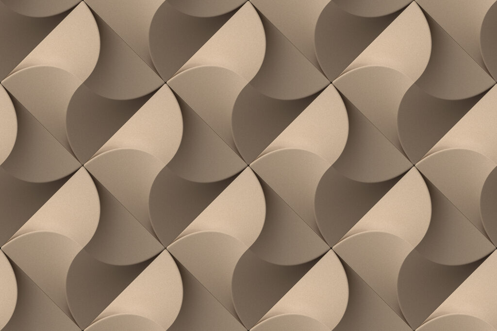 Wall with a pattern of circles and squares Wall with a pattern of circles and squares