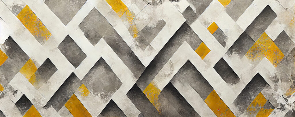 Mur peint en gris et jaune Mur peint en gris et jaune