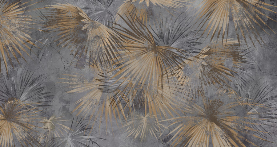 Papier peint avec des feuilles de palmier