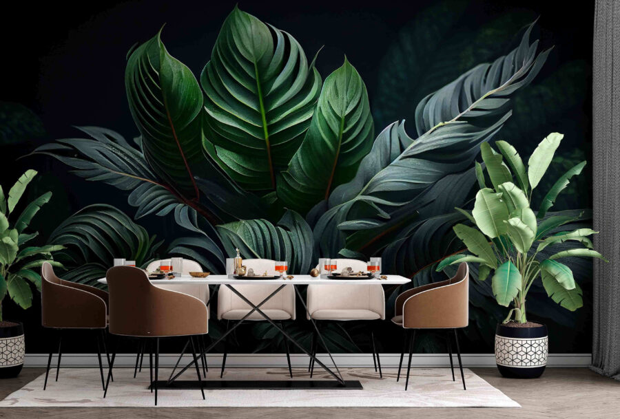 Papier peint Une verdure luxuriante dans des ombres douces