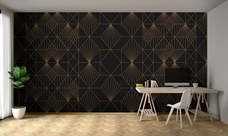 Papier peint Élégant motif géométrique métallique – Image 3