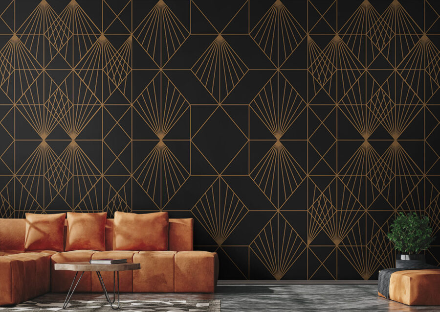 Papier peint Élégant motif géométrique métallique – Image 2