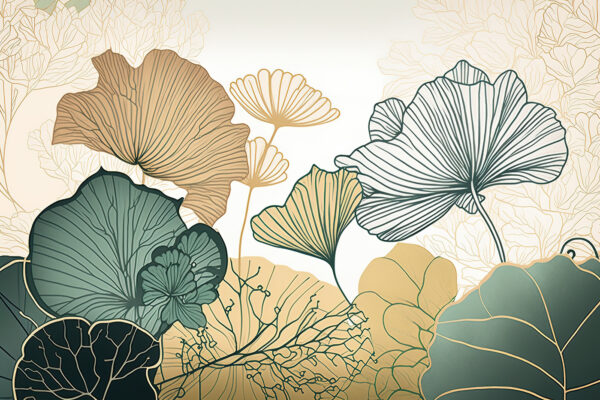 L'élégance botanique dans des couleurs douces. L'élégance botanique dans des couleurs douces.