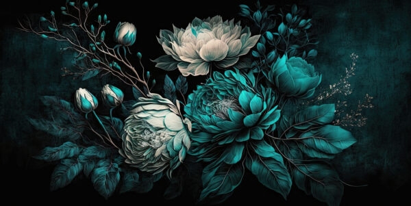 Fleurs d'émeraude sur fond sombre. Fleurs d'émeraude sur fond sombre.