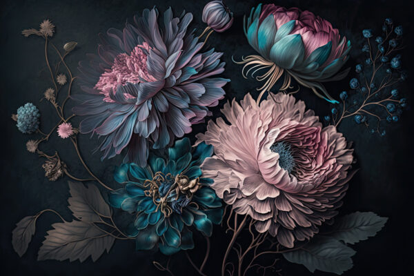 Fleurs élégantes sur fond sombre. Fleurs élégantes sur fond sombre.