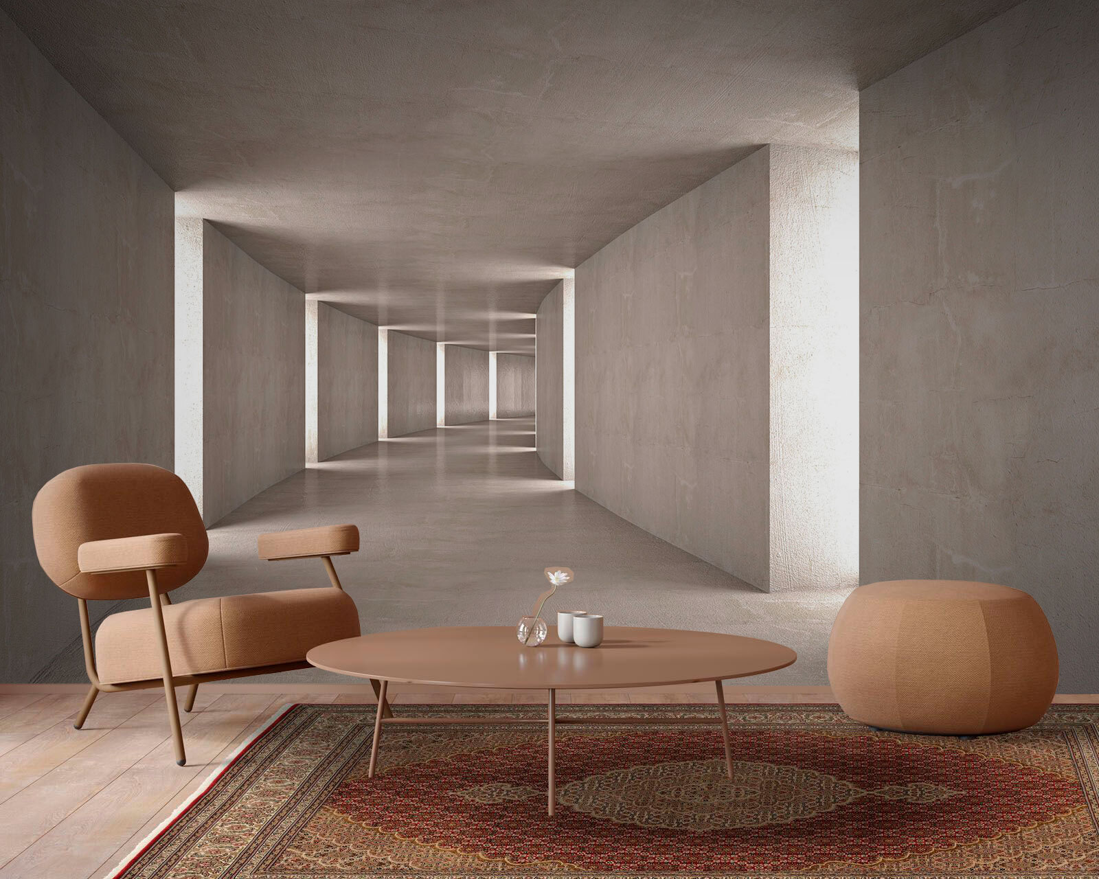 Long hallway with light coming through