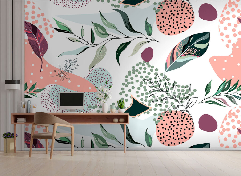 Pattern of leaves and fruits