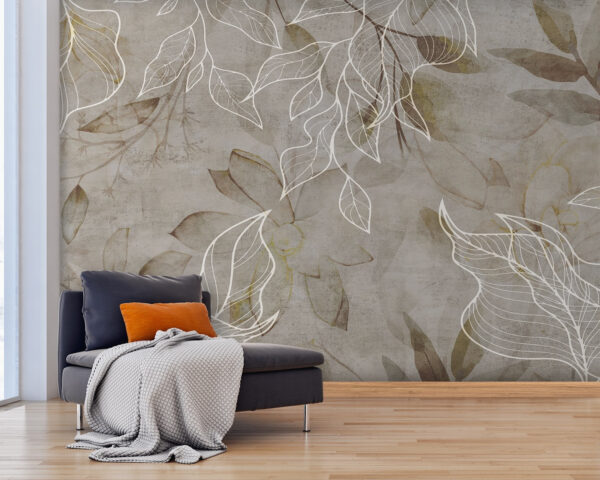 Feuilles élégantes sur un fond texturé. Feuilles élégantes sur un fond texturé.