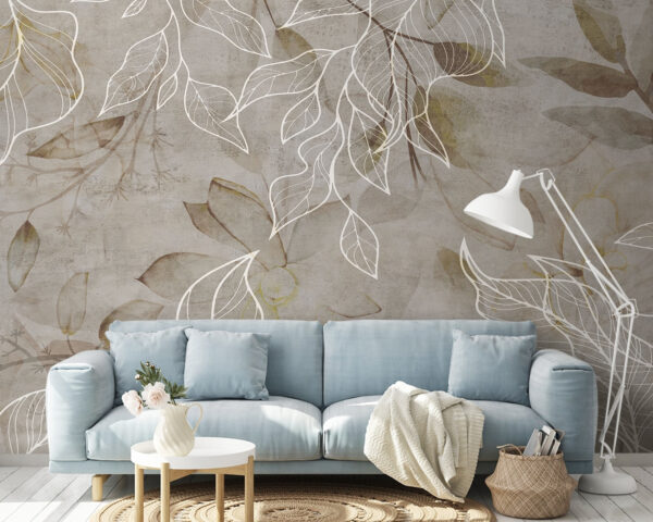 Feuilles élégantes sur un fond texturé. Feuilles élégantes sur un fond texturé.