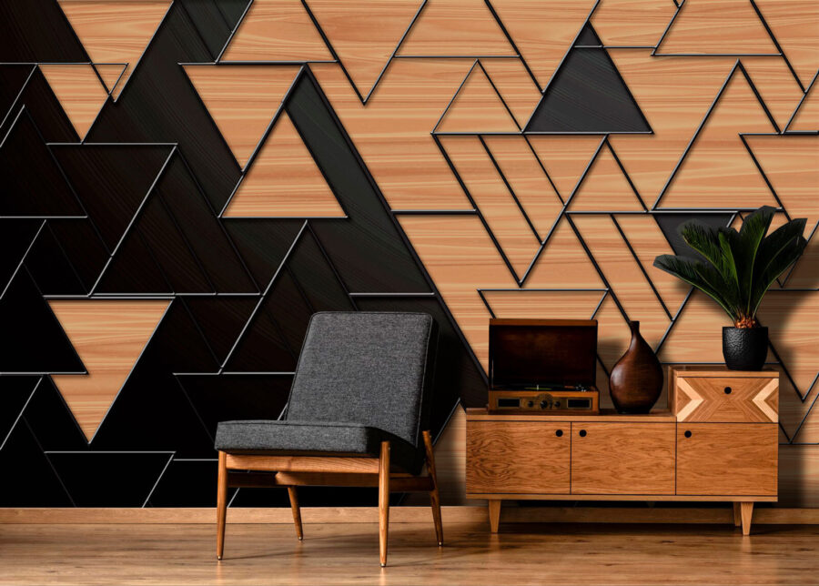 Motif triangulaire noir et marron