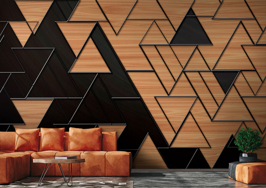 Motif triangulaire noir et marron