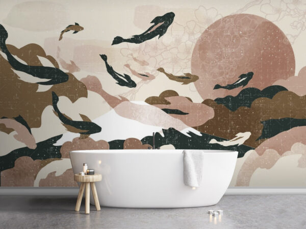 Peinture de poissons dans le ciel Peinture de poissons dans le ciel